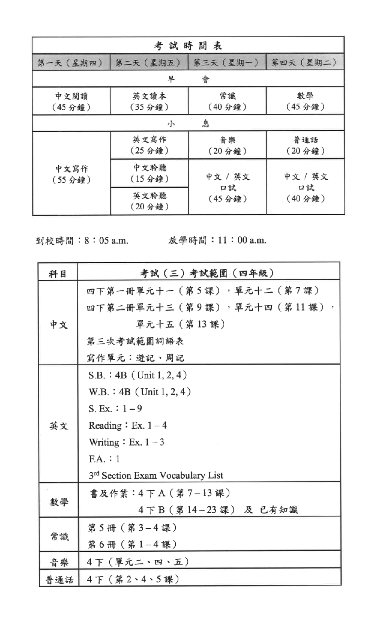 四年級
