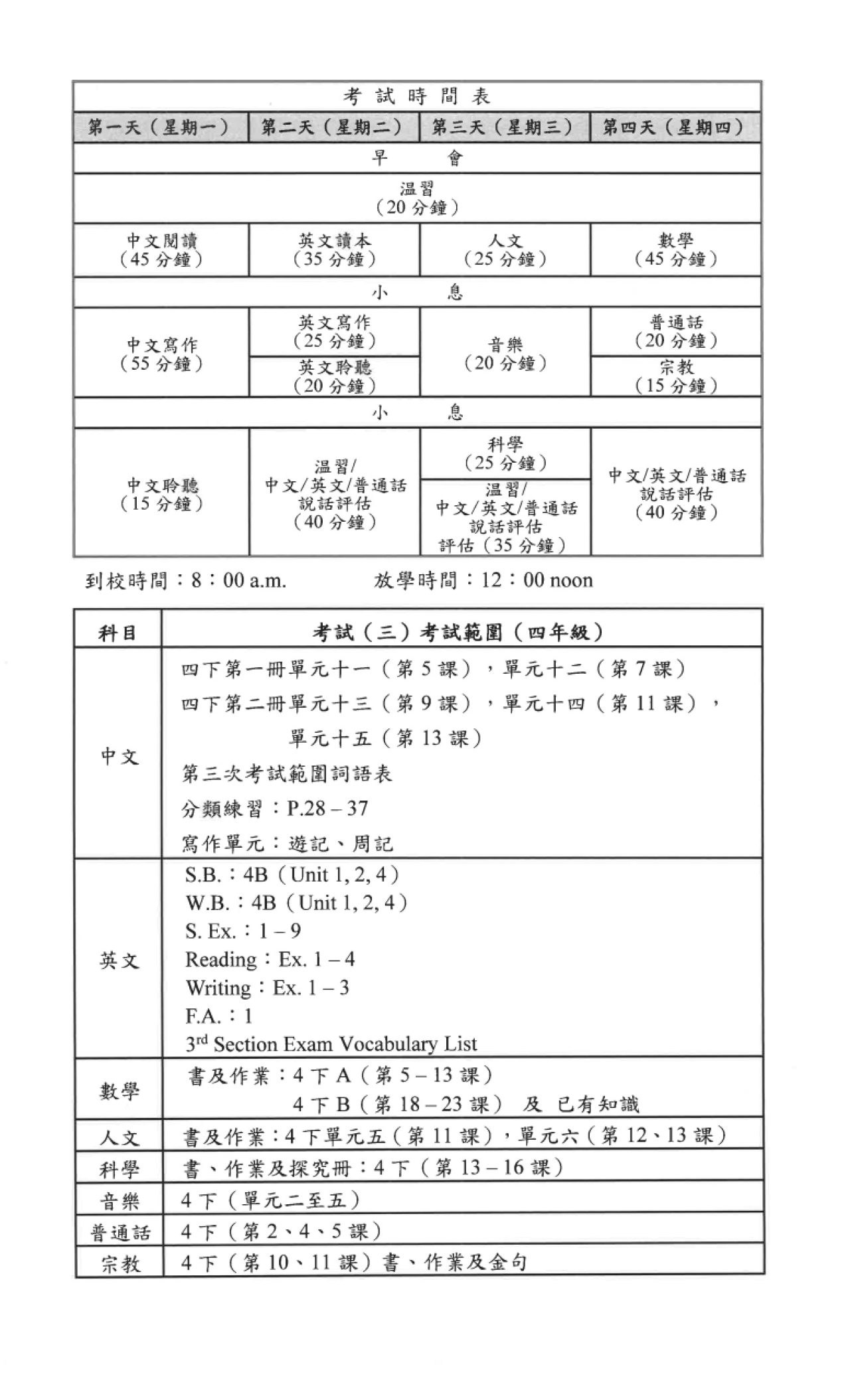 四年級